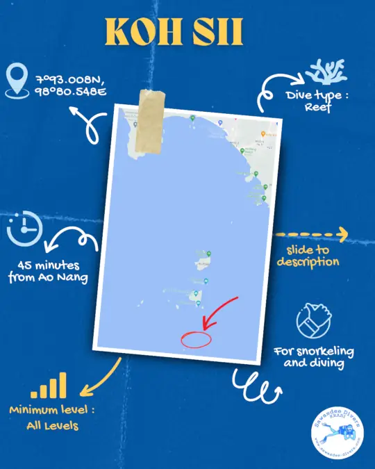 Map of Koh Sii, Krabi dive site Map of Koh Sii, Krabi dive site